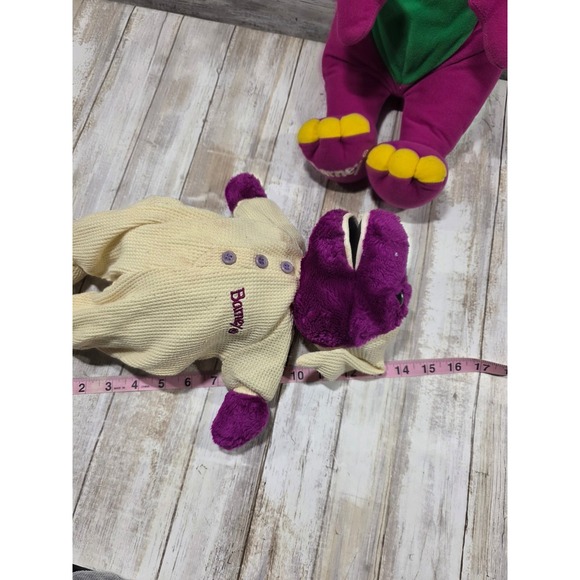 2- TLC Vintage Barney the Dinosaur Plush Set Classic and Bedtime Pajamas READ - Picture 5 of 15
